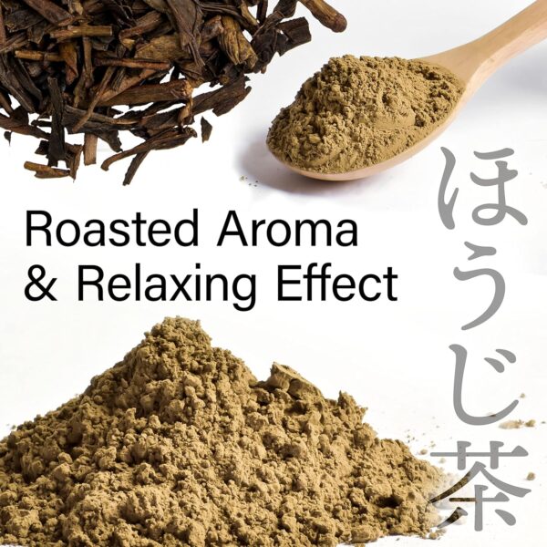 Organic Roasted green tea Hojicha Powder 100g - Image 2