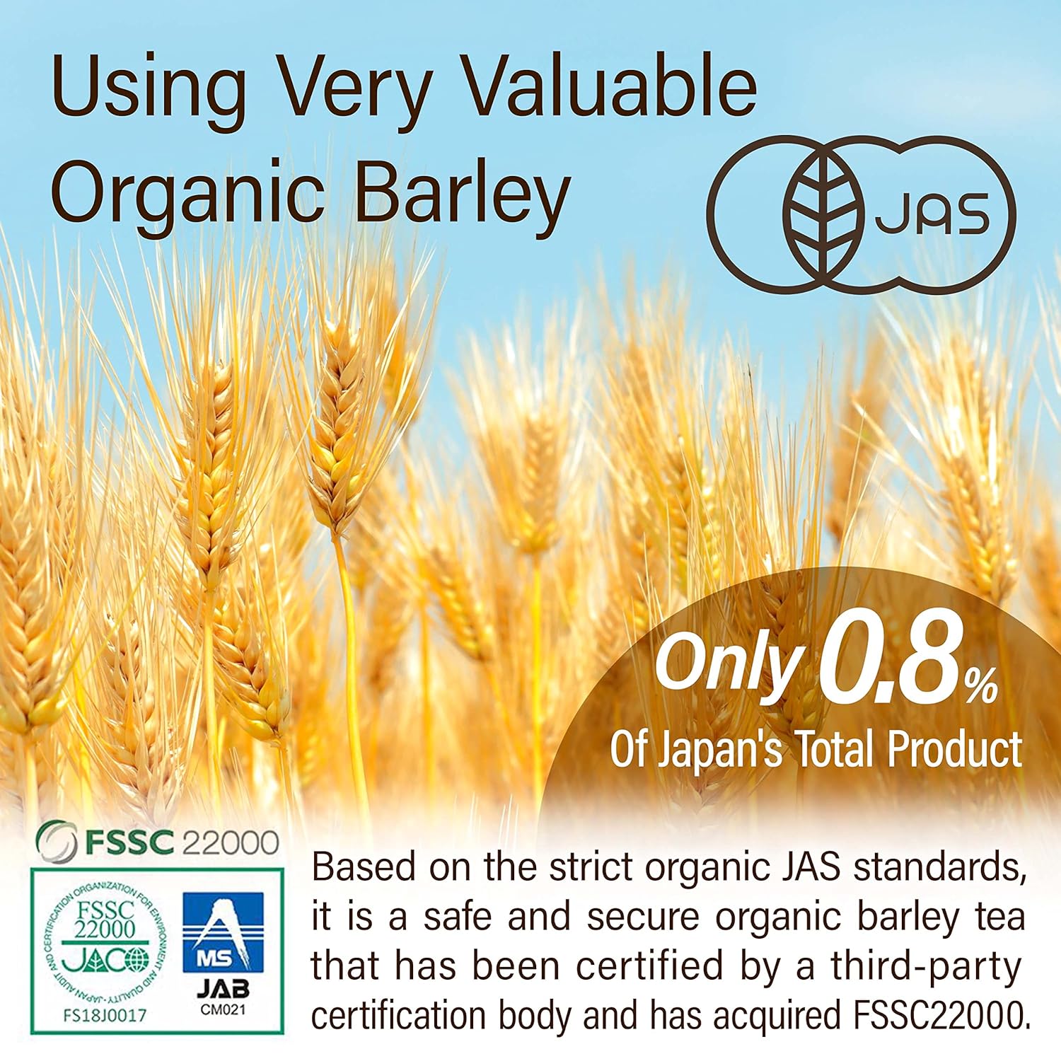 Organic Mugicha Barley Tea 8g×30bags