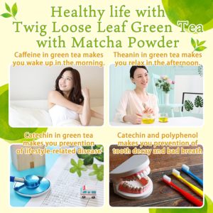 Organic Karigane Twig Loose Leaf Green Tea with Matcha