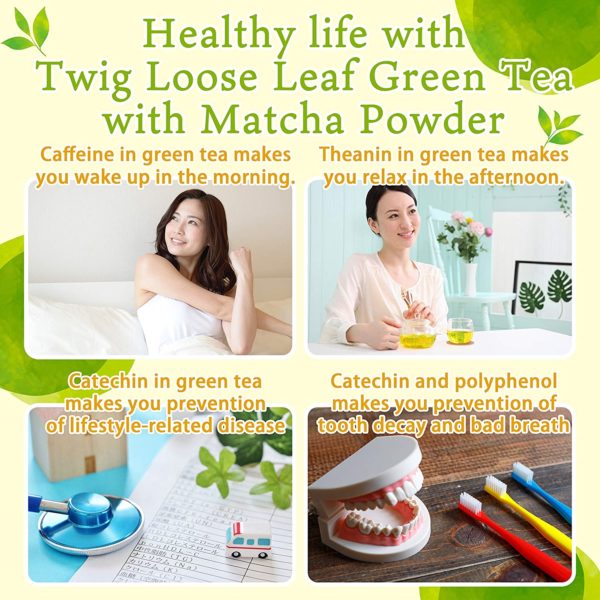 Organic Karigane Twig Loose Leaf Green Tea with Matcha - Image 6