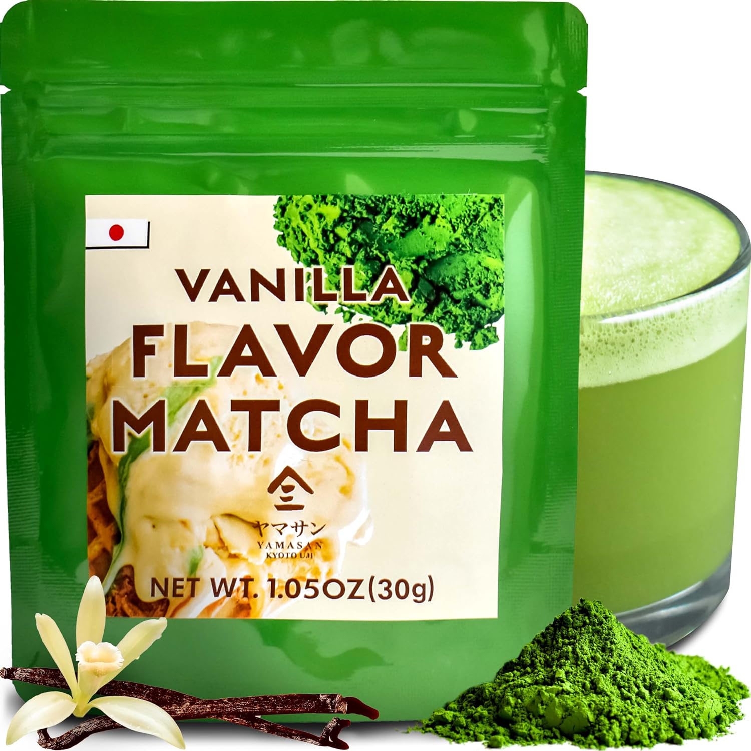Japanese Matcha Green Tea Powder Vanilla Flavor
